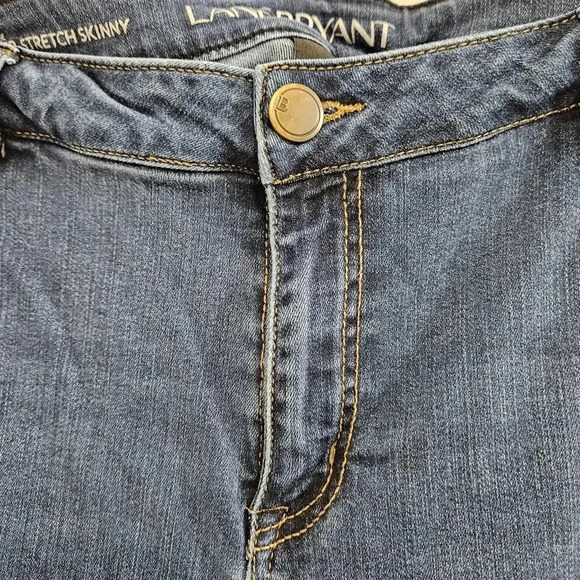 Lane Bryant-Midrise Super Stretch Skinny Jeans-Dark Blue-Plus Size 20S - Picture 6 of 8